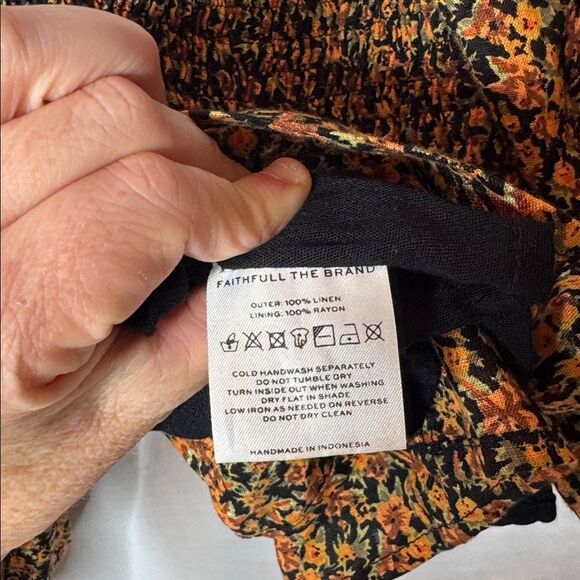 Faithfull the Brand 100% Linen Vivica Top In Cardette Floral Print. Size 4. - Picture 6 of 9